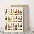 Decor inspiration view of modern wine bottle poster for home bar walls