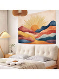 Warm sunset tapestry product detail for bedroom and living room wall decor