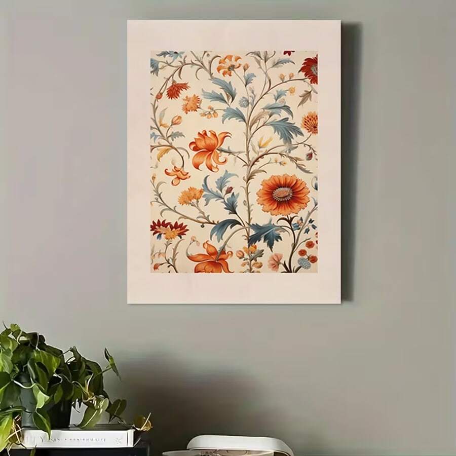 Transform your space with this stunning vintage floral canvas art. Featuring vibrant botanical and animal patterns in soothing beige tones, this boho-inspired piece brings warmth and character to any room. The waterproof canvas ensures durability and easy maintenance, making it perfect for living rooms, bedrooms, or dining areas.