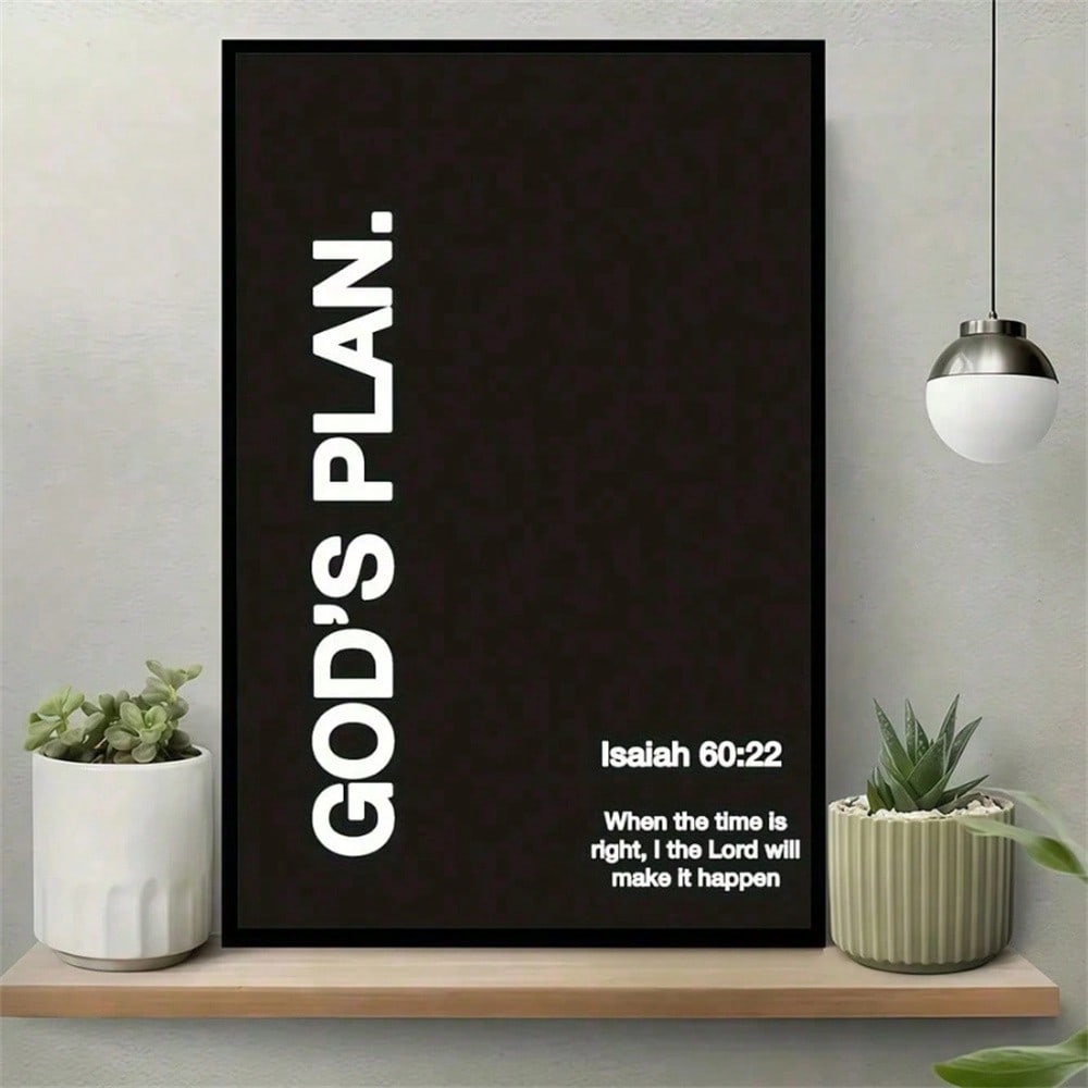 Elevate your spiritual space with this striking black and white canvas art featuring the powerful message from Isaiah 60:22. The minimalist design pairs timeless typography with a calming monochromatic palette, making it an ideal focal point for bedrooms, home offices, prayer rooms, or living spaces. 