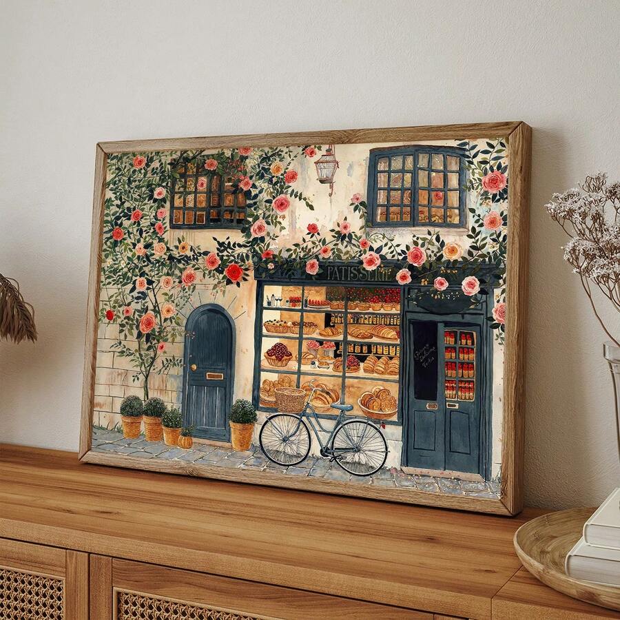 Transport your kitchen or dining space to a charming Parisian café with this vintage French pastry canvas wall art. Featuring classic retro aesthetics and timeless pastry illustrations, this piece brings warmth and sophistication to any room. Available as both framed and unframed options, the durable canvas construction is waterproof and removable, making it easy to display and reposition. Perfect for adding European charm and culinary-inspired elegance to your home décor.
