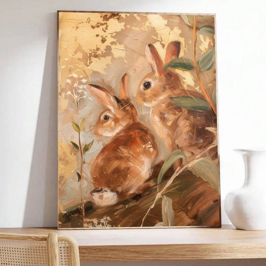 Bring springtime charm to your home with this vintage-inspired Easter Bunny canvas wall art. Featuring a rustic rabbit design, this piece combines classic aesthetics with modern appeal, perfect for adding warmth to any room. Crafted on high-quality canvas, this artwork is waterproof and removable, making it ideal for renters and those who love to refresh their décor seasonally. Available in both framed and unframed options to suit your style and space. The delicate blend of animal, graphic, and botanical el