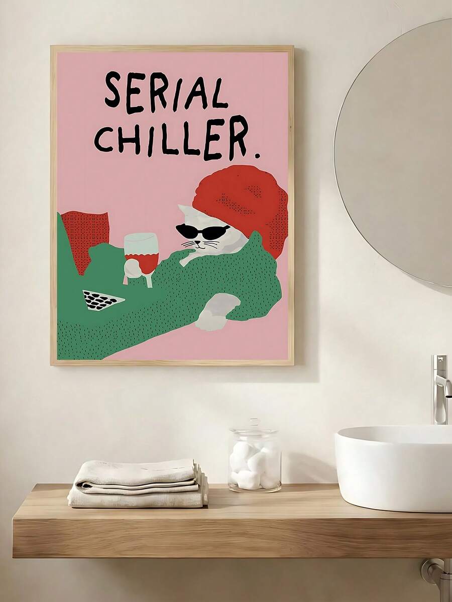 Bring vibrant, feel-good energy to your space with this colorful lazy cat retro poster. Featuring playful graphics and modern design, it's the perfect dopamine boost for cozy homebody havens. Available as both framed and unframed canvas options, this waterproof, removable artwork adapts to any room without commitment. Whether you're decorating a bedroom, living room, or creative corner, this whimsical cat design adds personality and warmth to your walls.