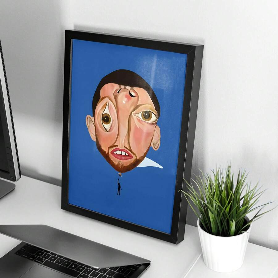 Transform your space with this striking Mac Miller Balloonerism poster—a surreal hip-hop art piece that brings artistic depth to minimalist bedrooms. Printed on premium non-woven fabric in vibrant multicolor tones, it captures the dreamy, imaginative essence of the iconic album artwork. Easy to hang, no assembly required. Perfect for music lovers and art enthusiasts seeking bold yet sophisticated wall decor that complements modern, clean aesthetics.