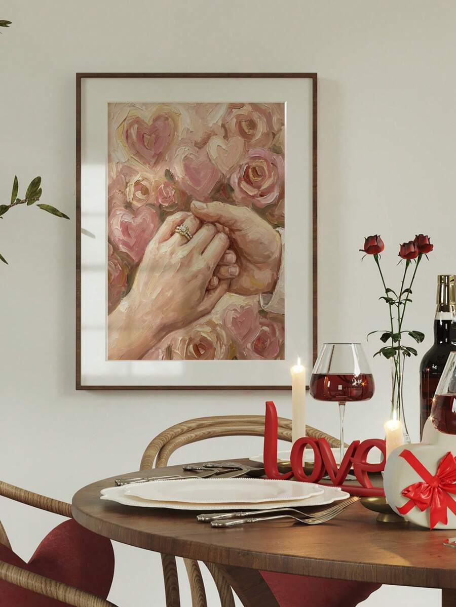 Celebrate love with this stunning Romantic Rose Engagement Ring Art Print. Featuring an elegant vintage floral design, this unframed canvas painting brings timeless beauty to any space. The modern geometric pattern combines romantic rose imagery with engagement ring symbolism, creating a meaningful focal point for bedrooms, living rooms, or dining areas. Crafted on durable canvas with waterproof finish, this piece withstands everyday wear while maintaining its vibrant colors. Perfect for adding a touch of s