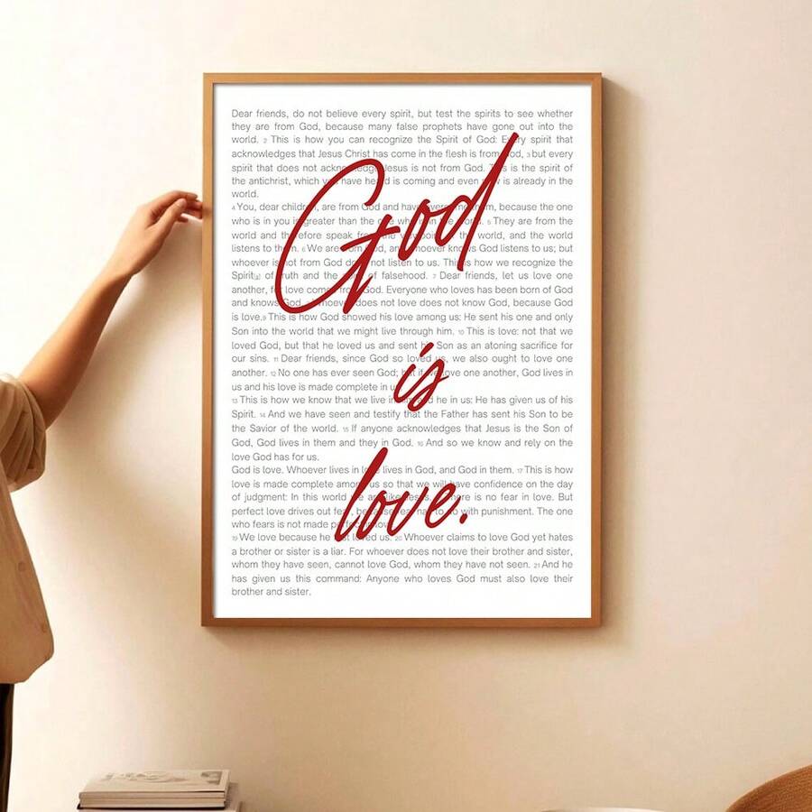 Bring faith and inspiration into your home with this minimalist canvas wall art featuring the powerful message "God Is Love." Perfect for creating a serene, spiritually uplifting atmosphere in any room.