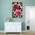 Vintage floral poster in slim black frame