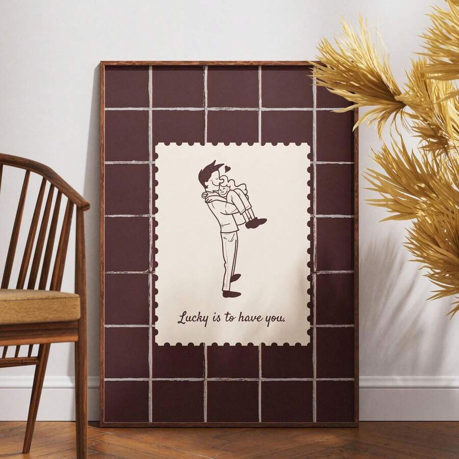 Celebrate your love story with this frameless vintage wedding canvas print, featuring romantic couple artwork perfect for anniversaries and special occasions.