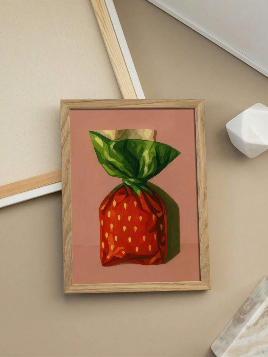 Bring vintage charm to your kitchen with this Retro Strawberry Candy Art Print. Featuring a playful abstract design inspired by classic candy aesthetics, this unframed canvas captures nostalgic appeal with a modern twist.