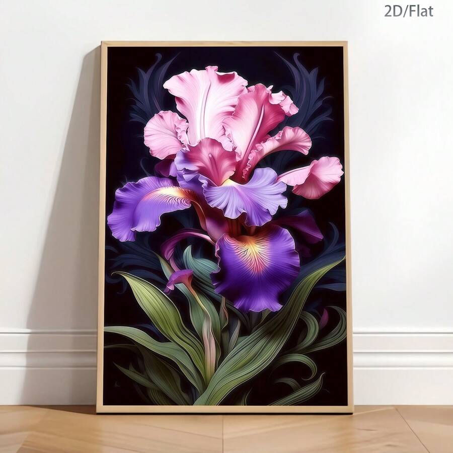 Bring timeless charm to your space with this vibrant retro flower canvas art. Featuring bold botanical patterns in a modern aesthetic, this unframed hanging painting adds warmth and character to dining rooms, bedrooms, or office environments. Crafted on durable canvas with waterproof properties, it's designed to maintain its vivid colors and beauty for years. The scroll painting format makes it easy to display and perfect for those seeking versatile wall décor that blends vintage appeal with contemporary st