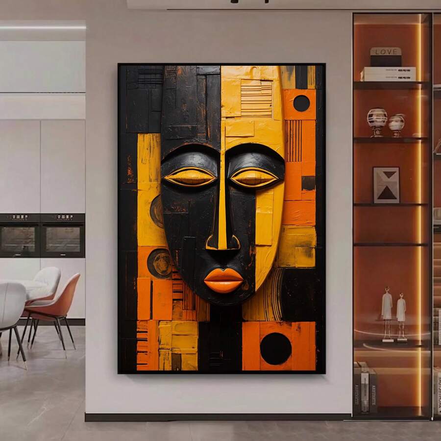 Transform your space with striking African mask designs on premium canvas. These modern, frameless prints bring cultural artistry and contemporary style to any room. Waterproof material ensures lasting beauty in living rooms, bedrooms, or entryways. Ready to hang and instantly elevate your décor with bold, meaningful artwork.