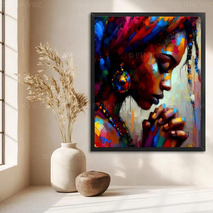 Transform your space with this striking frameless abstract portrait canvas art print. Featuring a modern graphic design with figure elements, this waterproof canvas piece brings contemporary sophistication to any room. Perfect for living rooms, bedrooms, or dining areas, it combines artistic flair with practical durability. The unframed format offers flexible styling options, allowing you to customize the presentation to match your décor. Ideal for those seeking bold, expressive wall art that makes a statem