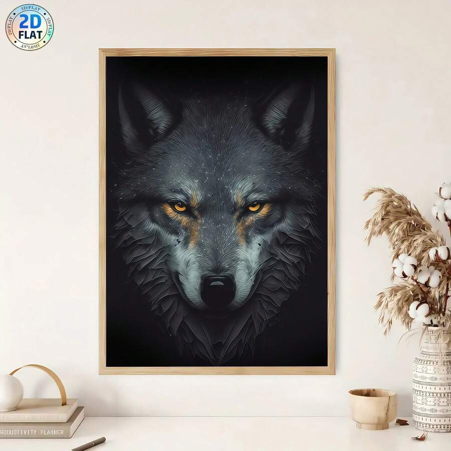 Bring wild elegance into your space with this stunning wolf canvas poster. Featuring a striking modern design, this unframed hanging painting captures the raw beauty of nature with bold graphic elements. Crafted on premium canvas with waterproof properties, it's perfect for living rooms, bedrooms, offices, or any wall that needs an artistic touch. The contemporary animal artwork adds character and sophistication to your décor while remaining durable and easy to display. Transform your walls into a gallery o
