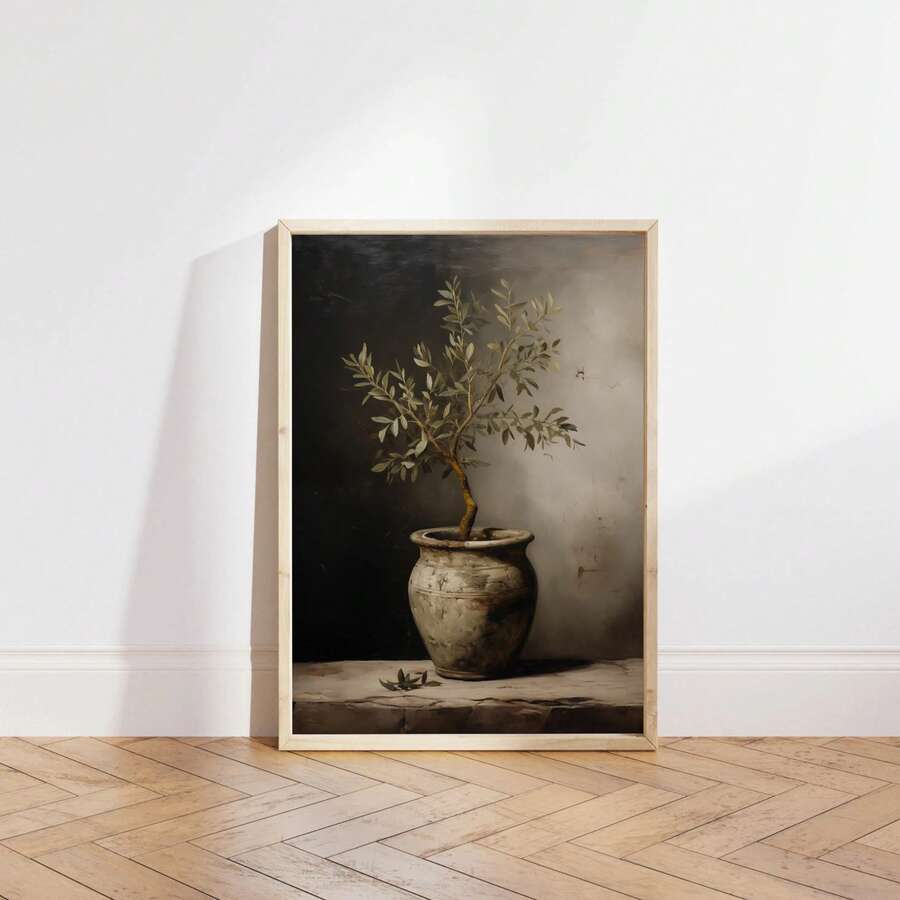 Bring botanical elegance into your space with this Modern Vintage Olive Plant Canvas Art. Featuring a sophisticated graphic design of lush olive plants, this frameless canvas piece combines contemporary style with timeless appeal. Crafted on premium canvas with waterproof properties, it's perfect for living rooms, bedrooms, and dining areas. 