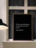 Unrelated black Edgar Allan Poe quote artwork shown as a separate media image