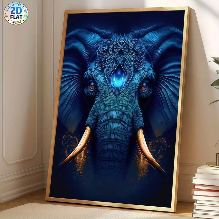 Transform your space with this striking modern abstract elephant canvas print. Rendered in deep blue tones, this contemporary piece combines artistic sophistication with versatile appeal. The waterproof canvas ensures durability and easy maintenance, making it perfect for dining rooms, home offices, cafes, and commercial spaces. The unframed design offers flexibility in styling and display options. Whether you're seeking a bold focal point or subtle accent, this abstract animal graphic brings modern eleganc