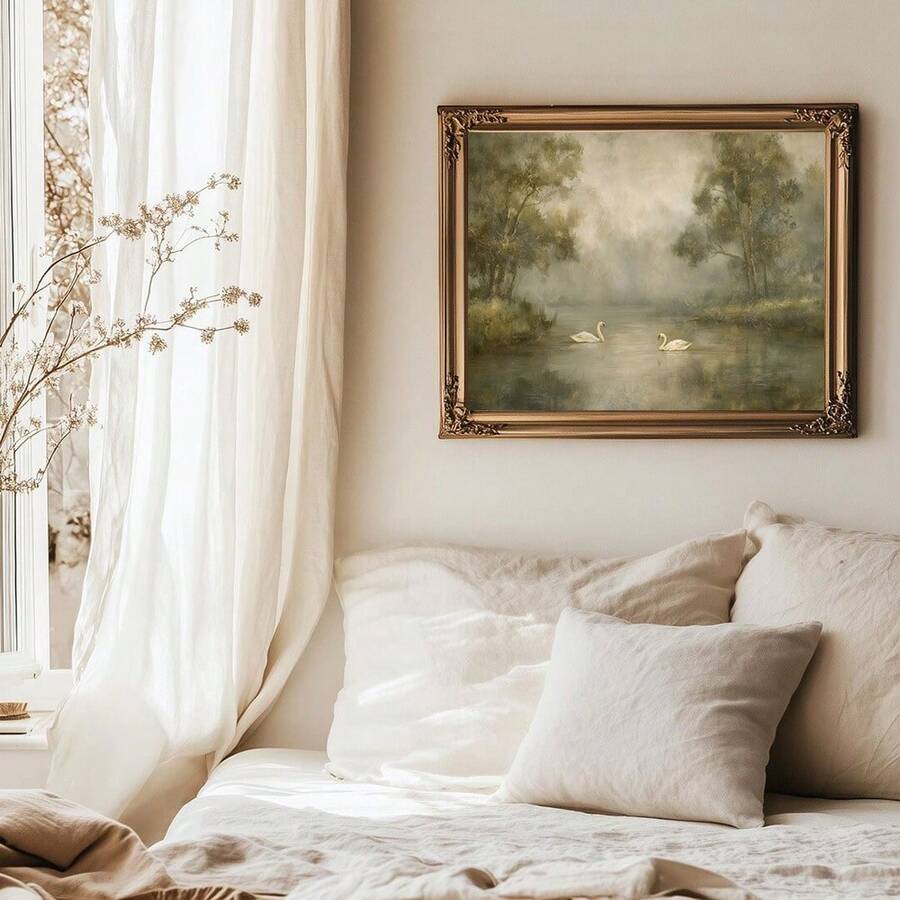 Bring timeless romance into your home with this stunning Rustic Antique Swan in Lake Canvas Print. Perfect for couples seeking meaningful wall art, this piece combines vintage charm with contemporary style.