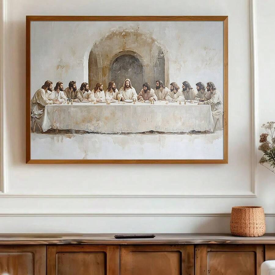 Front view 1 of Jesus And Twelve Apostles Christian Wall Art Print, Minimalist Aesthetic Decor from Jose Collections