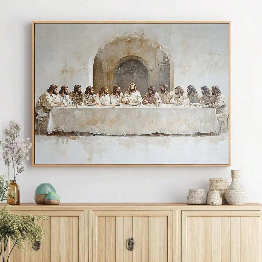 Front view 1 of Jesus And Twelve Apostles Christian Wall Art Print, Minimalist Aesthetic Decor from Jose Collections