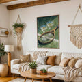 Martini cocktail and tennis racket wall art for a home bar or reading nook