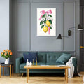 Simple Lemon Bow Kitchen Framed Canvas Wall Art Print
