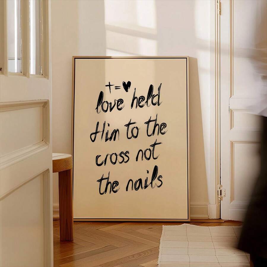 Inspire your space with this meaningful Christian typography wall art. Featuring the powerful message "Held Him To The Cross, Not The Nails," this frameless canvas print combines modern design with spiritual depth. Perfect for home offices, bedrooms, or living areas, it serves as a daily reminder of faith and love. Crafted on durable canvas with waterproof properties, this unframed piece is easy to display and complements any décor style. The clean, contemporary lettering makes a bold statement without over