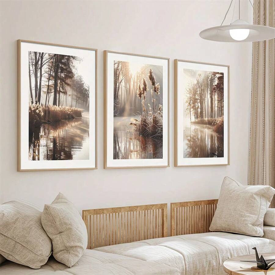 Transform your space with this stunning Bohemian Forest and Morning Grass Lake Canvas Print. Featuring a captivating multicolor graphic design inspired by nature, this modern wall art brings serene landscapes directly into your home or office. Crafted on premium canvas with waterproof properties, this piece is versatile enough for any room—from bedrooms and living areas to bathrooms and offices.