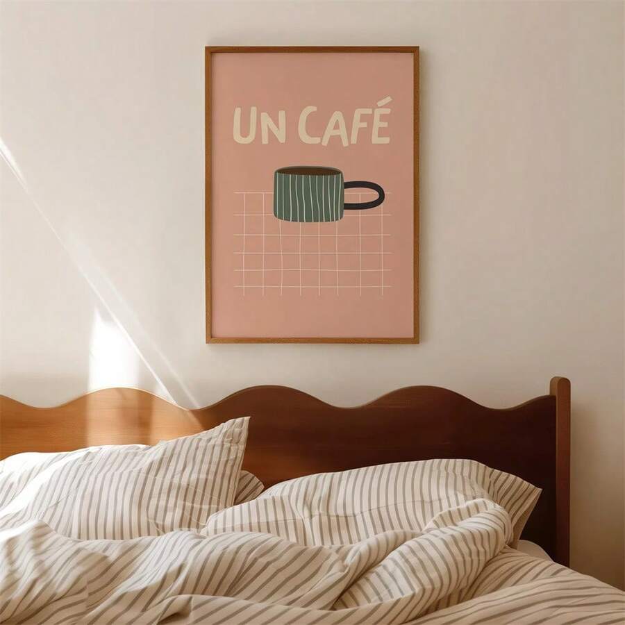 Bring warmth and elegance to your dining room with this Modern Pink Kitchen Canvas Poster. Featuring a charming coffee and croissant brunch scene, this multicolor food and beverage artwork captures the essence of contemporary kitchen style. Crafted on premium canvas with waterproof properties, it's perfect for any dining space. Available as both framed and unframed options, this hanging painting adapts to your décor preferences. The modern design complements any interior while adding a touch of culinary ins