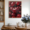 Vintage cherry print mockup for kitchen dining room cafe or breakfast nook