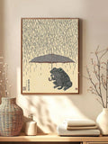 Rainy frog art framed wall decor