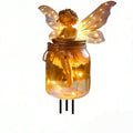 Whimsical fairy mason jar light for lawn patio planter and garden decor
