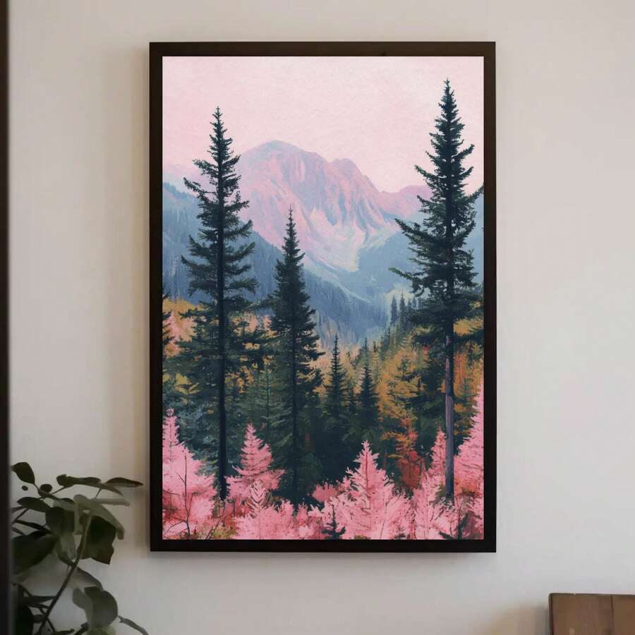 Transform your space with this serene Minimalist Pink Forest Canvas Wall Art. Featuring soft botanical tones and Nordic-inspired landscape design, this piece brings calm elegance to any room. Available as both framed and unframed options to suit your style. The waterproof canvas ensures durability, while the removable design makes it easy to update your decor whenever inspiration strikes. Perfect for modern homes seeking understated sophistication and natural beauty.