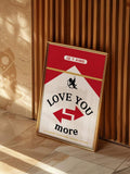 Valentine canvas print leaning on floor in bedroom styling