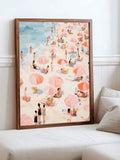 Summer poster option with black wood and natural frame coastal wall decor