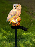 Owl solar garden stake light with warm white LED glow