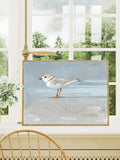 Beach house wall decor fish print in thin wood frame mockup