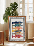 Colorful fish canvas print option display