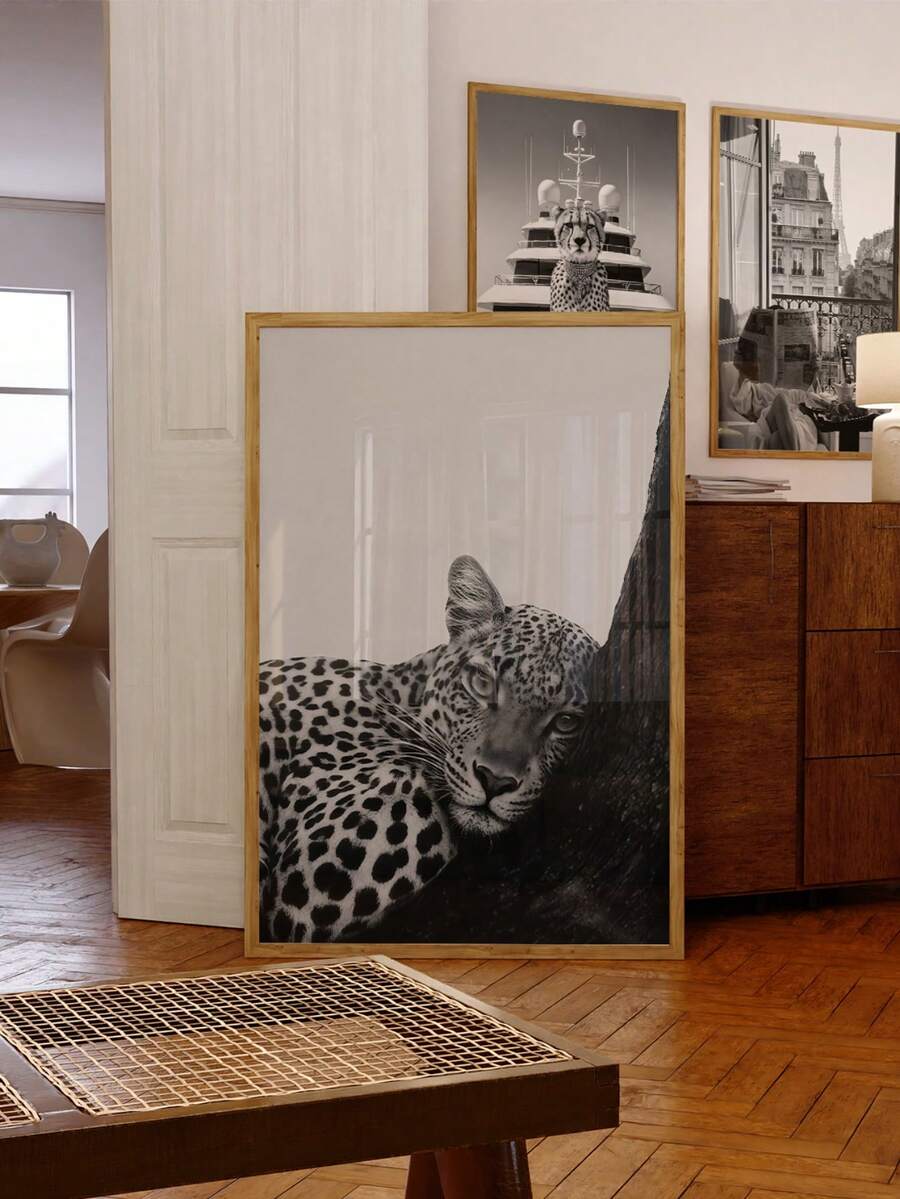 Black White Leopard Life Is Short Live Well Canvas Poster Set