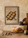 Kitchen gallery wall with rustic cafe prints