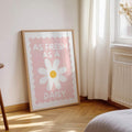 Pink fresh as a daisy canvas beside bright bedroom window