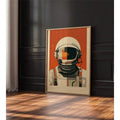2D Flat Retro Astronaut Canvas poster with playful bohemian style. Perfect for bedrooms, offices, dorm rooms, creative studios, children's rooms, and modern decor.