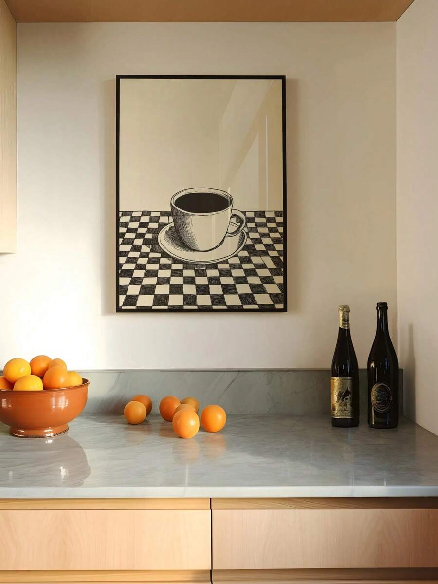 Breakfast wall decor for dining room kitchen nook or pantry with French bistro mood