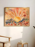 Modern floral decor canvas options showing colorful botanical and sunrise wall art