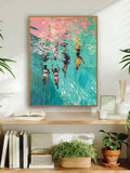 African American canvas wall art shown in bright living room decor.