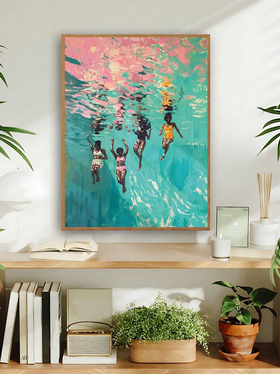 African American canvas wall art shown in bright living room decor.