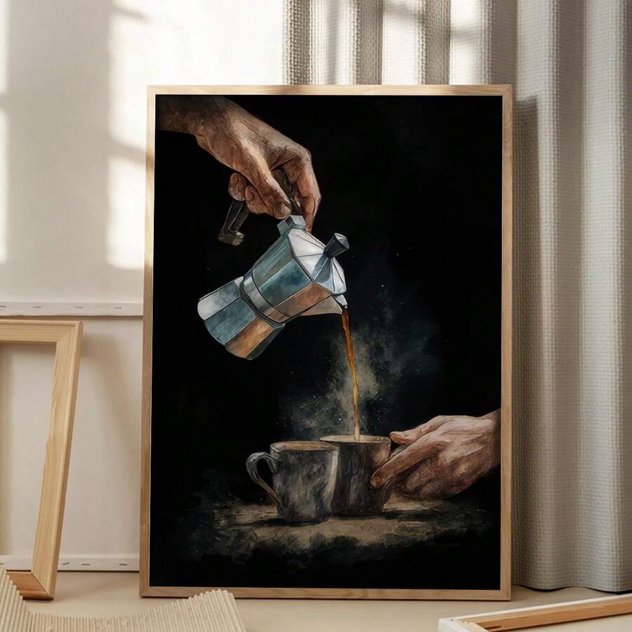 Elevate your space with this modern minimalist coffee-themed watercolor canvas art. Featuring soft, artistic brushstrokes and a sophisticated color palette, this piece brings warmth and character to any room. Perfect for living rooms, bedrooms, and offices, it complements contemporary and eclectic décor styles. The high-quality canvas construction ensures durability and a gallery-worthy finish. Whether you're a coffee enthusiast or simply appreciate understated elegance, this artwork adds a touch of calm so