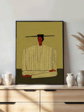 Neutral wall decor canvas options showing framed and unframed abstract portrait