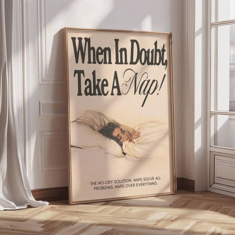 Naps solve all problems typography canvas print