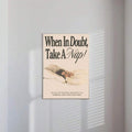 Vintage humorous wall print in light wood frame