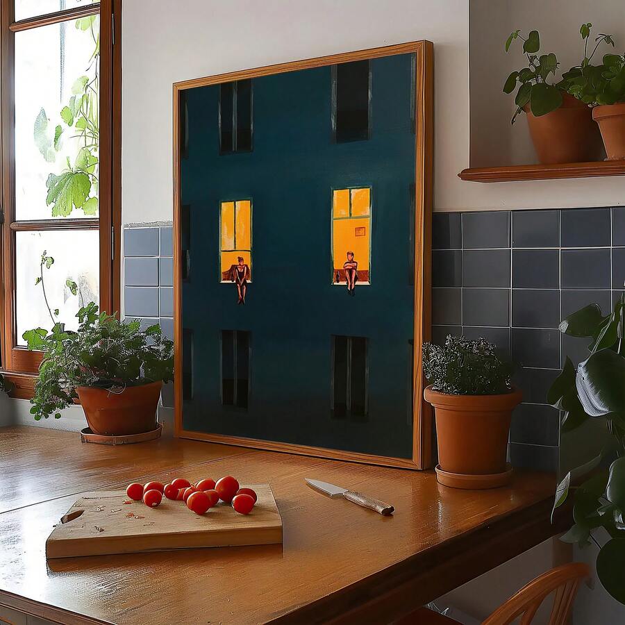Moody apartment poster for living room kitchen reading nook hallway or gallery wall